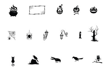 halloween icons set
