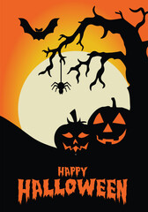 halloween background with pumpkin