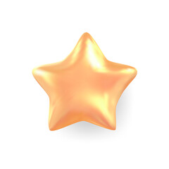 Rating star 3d realistic golden star icon