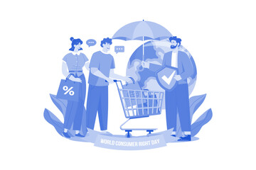 World Consumer Right Day Illustration concept on white background