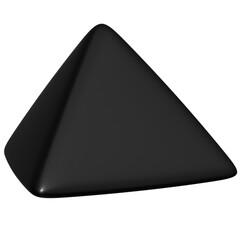 3D Black Matte Geometric Shape, Realistic Design Element with Transparent Background, PNG