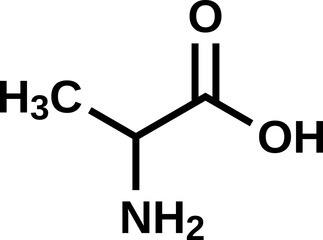 Amino acid alanine structural formula, vector illustration