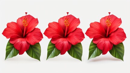 collection of poinsettias flowers isolated on a transparent background .