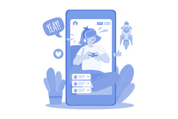 Young Girl doing live game streaming