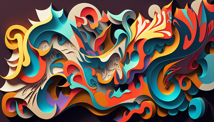 Multicolor bright abstract pattern. Generative AI	