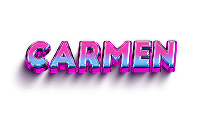 Carmen Colorful 3d Abstract Text name
