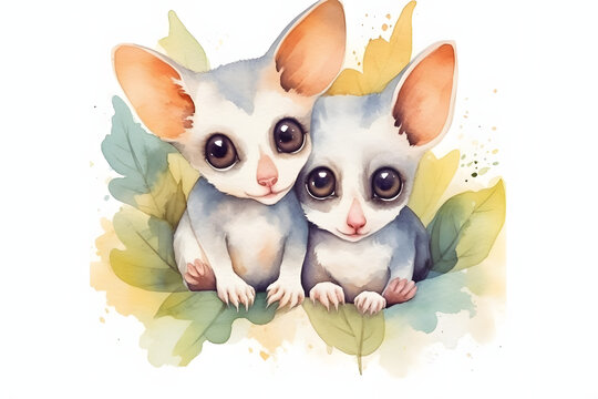 recommend clip art: Sugar Glider Cute Watercolor Art Style