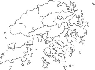Obraz premium Map of Hong Kong with detailed country map, line map.