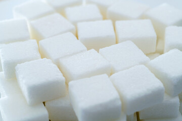 Background of many sugar cubes