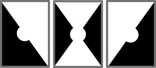 Set of black and white geometric abstract minimalist artwork, series 04 vector design. 