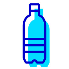 飲み物、ペットボトルを表す2色スタイルのアイコン