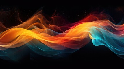 Obraz premium Abstract glowing waves background. Generative Ai