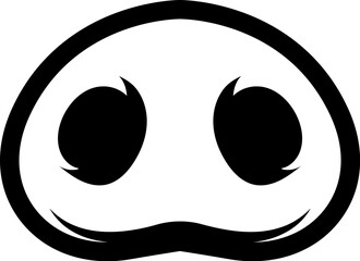 Illustration of a pig nose isolated on white background.  Design element for poster, menu ,card.