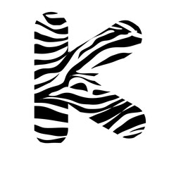 Alphabet with zebra pattern