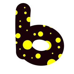 Alphabet letter with polka dot pattern