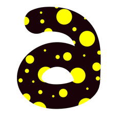 Alphabet letter with polka dot pattern
