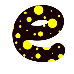 Alphabet letter with polka dot pattern