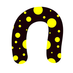 Alphabet letter with polka dot pattern