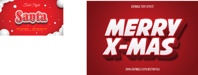 Merry X Mas Editable Text Effect 3d Emboss Gradient Style