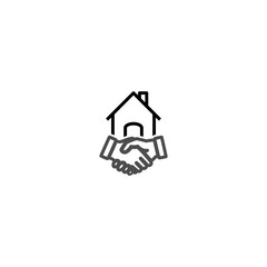 Real estate deal icon isolated on transparent background