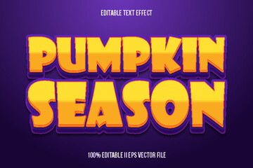 Pumpkin Season Editable Text Effect 3d Emboss Gradient Style