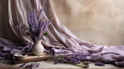 Historic Lavender on Tea-Stained Canvas