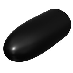 3D Black Matte Geometric Shape, Realistic Design Element with Transparent Background, PNG
