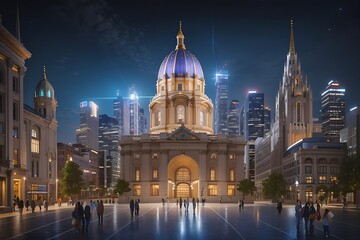 Obraz premium From the sleek and modern to the historic and ornate, the city's 