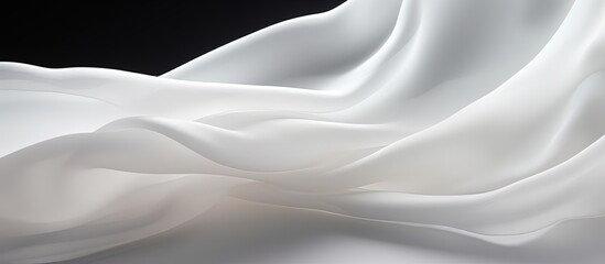 White fabric cloth flowing on white background shown in close up - obrazy, fototapety, plakaty
