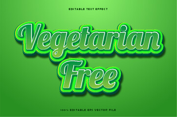 Naklejka premium Vegetarian Free Editable Text Effect 3D Emboss Gradient Style