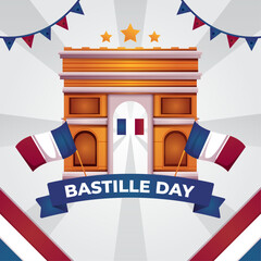 bastille day vector illustrations