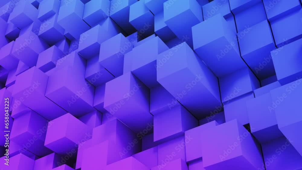 Aufkleber gradient cubes pattern abstract background in perspective.