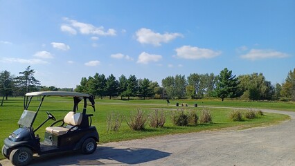 golf cart on the course