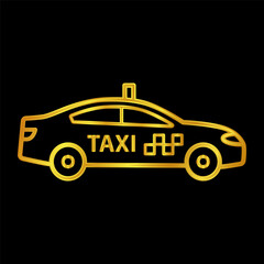 gold colored taxi illustration