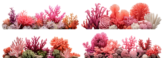 Set of coral reefs cut out