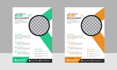 Corporate Business Flyer poster pamphlet brochure cover design layout background, two colors scheme, vector template in A4 size - Vector, company Flyer Template, Creative Flyer 
