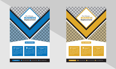 Corporate Business Flyer poster pamphlet brochure cover design layout background, two colors scheme, vector template in A4 size - Vector, company Flyer Template, Creative Flyer 
