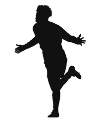 Silhouette of a football player celebrating
