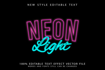neon light editable text effect neon style