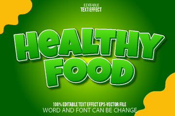 Healthy Food Editable Text Effect Flat Gradient Style