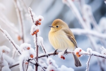 Winter's Delight: Adorable Fluffy White Bird in Christmas Park