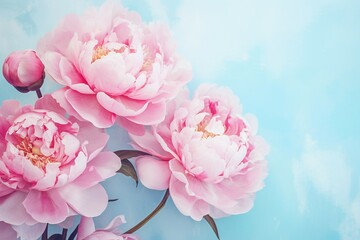 Pink Peonies in Full Bloom: Soft and Dreamy Floral Background