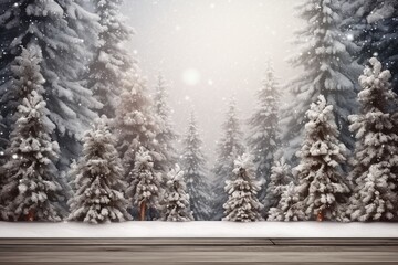 Fototapeta premium Winter Wonderland: Christmas Scenic Landscape Mockup