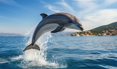The dolphin's playful jump into the water brought joy and excitement to those who witnessed it.