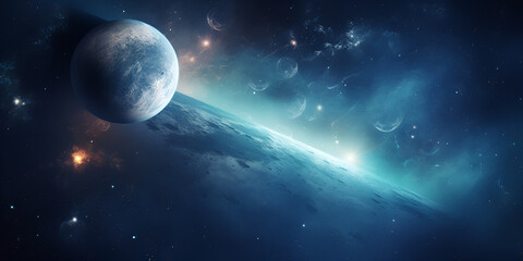 Obraz premium Planet orbit with deep space view, Planet storms, orbit, colorful, planets, cosmic, all, space, bonito, universum, generative Ai