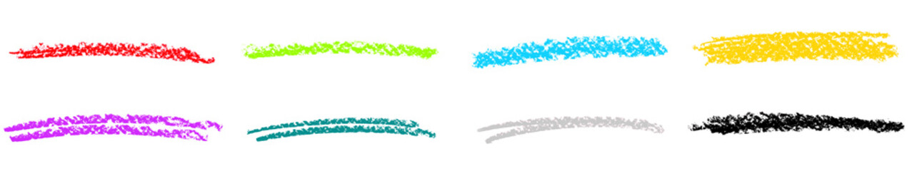 Linien zum Unterstreichen handgemalt in bunten Farben