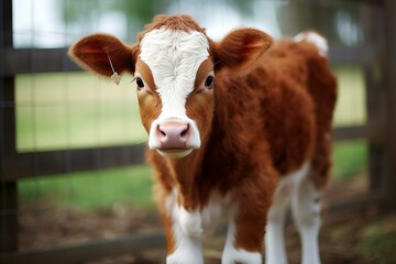 adorable baby cow: a lovely addition to any farm or field. Generative AI