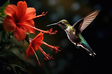 Hummingbirds and flowers in macro photography are a captivating sight 