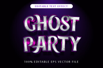Ghost Party Editable Text Effect 3d Modern Style