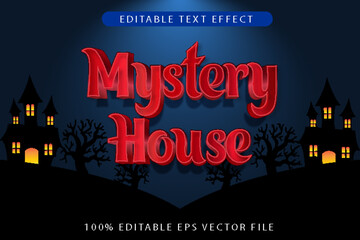 Fototapeta na wymiar Mystery House Editable Text Effect 3d Modern Style